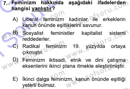 Sosyal Bilimlerde Temel Kavramlar Dersi 2015 - 2016 Yılı (Final) Dönem Sonu Sınav Soruları 7. Soru