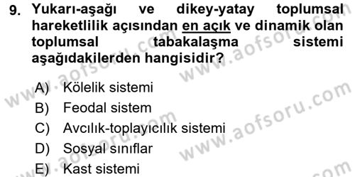 Sosyal Bilimlerde Temel Kavramlar Dersi 2015 - 2016 Yılı (Final) Dönem Sonu Sınav Soruları 9. Soru