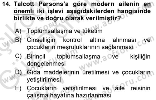 Sosyal Bilimlerde Temel Kavramlar Dersi Ara Sınavı Deneme Sınav Soruları 14. Soru