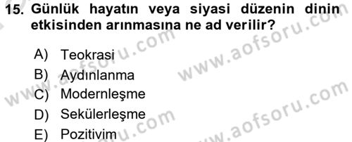 Sosyal Bilimlerde Temel Kavramlar Dersi 2016 - 2017 Yılı (Vize) Ara Sınav Soruları 15. Soru