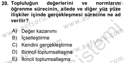 Sosyal Bilimlerde Temel Kavramlar Dersi Ara Sınavı Deneme Sınav Soruları 20. Soru