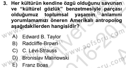 Sosyal Bilimlerde Temel Kavramlar Dersi 2016 - 2017 Yılı (Vize) Ara Sınav Soruları 3. Soru