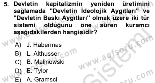 Sosyal Bilimlerde Temel Kavramlar Dersi 2016 - 2017 Yılı (Vize) Ara Sınav Soruları 5. Soru
