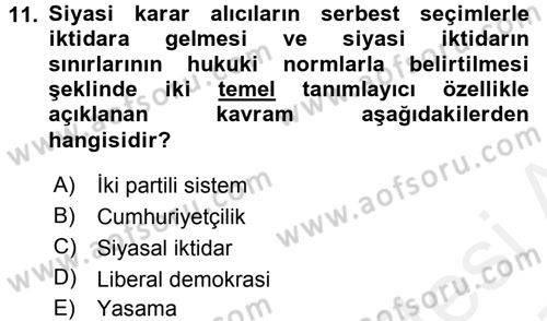 Sosyal Bilimlerde Temel Kavramlar Dersi 2016 - 2017 Yılı (Final) Dönem Sonu Sınav Soruları 11. Soru