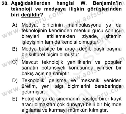Sosyal Bilimlerde Temel Kavramlar Dersi 2016 - 2017 Yılı (Final) Dönem Sonu Sınav Soruları 20. Soru