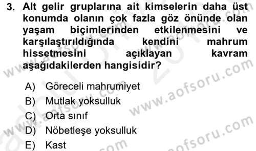 Sosyal Bilimlerde Temel Kavramlar Dersi 2017 - 2018 Yılı 3 Ders Sınav Soruları 3. Soru