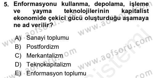 Sosyal Bilimlerde Temel Kavramlar Dersi 2017 - 2018 Yılı 3 Ders Sınav Soruları 5. Soru