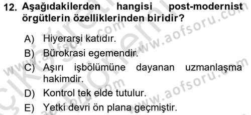 Sosyal Bilimlerde Temel Kavramlar Dersi 2017 - 2018 Yılı (Vize) Ara Sınav Soruları 12. Soru