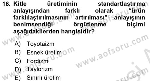 Sosyal Bilimlerde Temel Kavramlar Dersi 2017 - 2018 Yılı (Vize) Ara Sınav Soruları 16. Soru