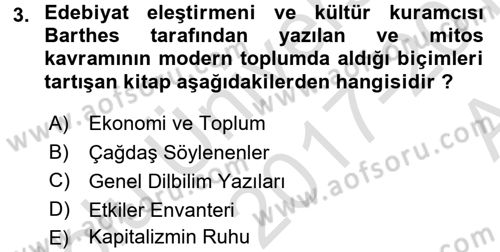 Sosyal Bilimlerde Temel Kavramlar Dersi Ara Sınavı Deneme Sınav Soruları 3. Soru