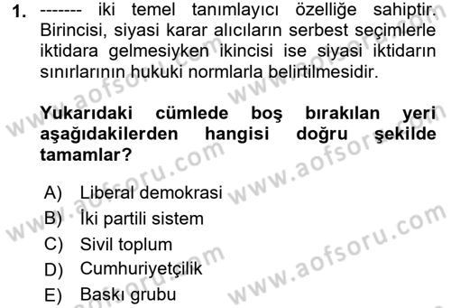 Sosyal Bilimlerde Temel Kavramlar Dersi 2017 - 2018 Yılı (Final) Dönem Sonu Sınav Soruları 1. Soru