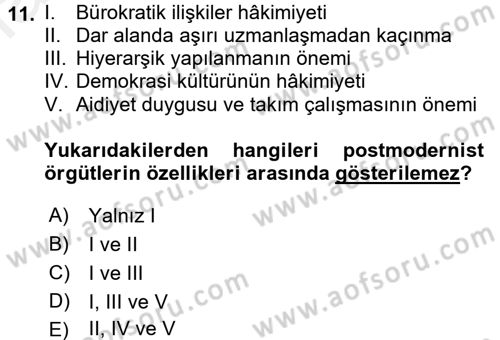 Sosyal Bilimlerde Temel Kavramlar Dersi 2017 - 2018 Yılı (Final) Dönem Sonu Sınav Soruları 11. Soru