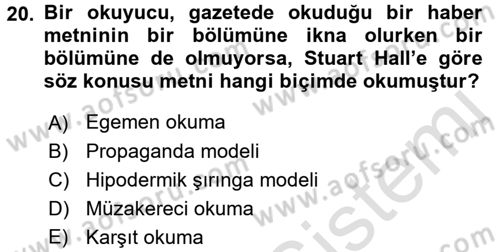 Sosyal Bilimlerde Temel Kavramlar Dersi 2018 - 2019 Yılı 3 Ders Sınav Soruları 20. Soru