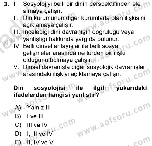 Sosyal Bilimlerde Temel Kavramlar Dersi 2018 - 2019 Yılı 3 Ders Sınav Soruları 3. Soru