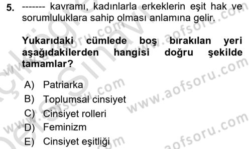 Sosyal Bilimlerde Temel Kavramlar Dersi 2018 - 2019 Yılı 3 Ders Sınav Soruları 5. Soru