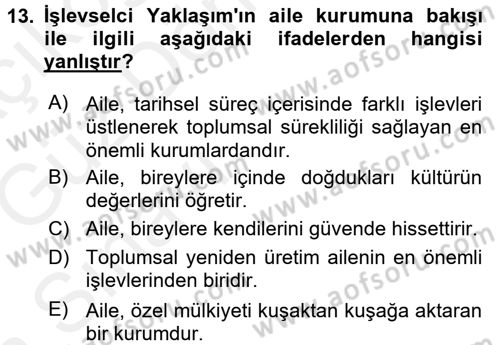 Sosyal Bilimlerde Temel Kavramlar Dersi 2018 - 2019 Yılı (Vize) Ara Sınav Soruları 13. Soru