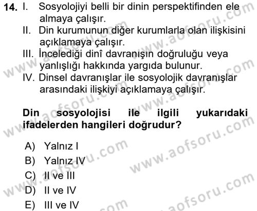 Sosyal Bilimlerde Temel Kavramlar Dersi 2018 - 2019 Yılı (Vize) Ara Sınav Soruları 14. Soru