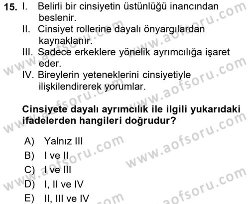 Sosyal Bilimlerde Temel Kavramlar Dersi 2018 - 2019 Yılı (Vize) Ara Sınav Soruları 15. Soru