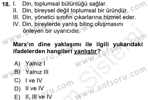 Sosyal Bilimlerde Temel Kavramlar Dersi 2018 - 2019 Yılı (Vize) Ara Sınav Soruları 18. Soru