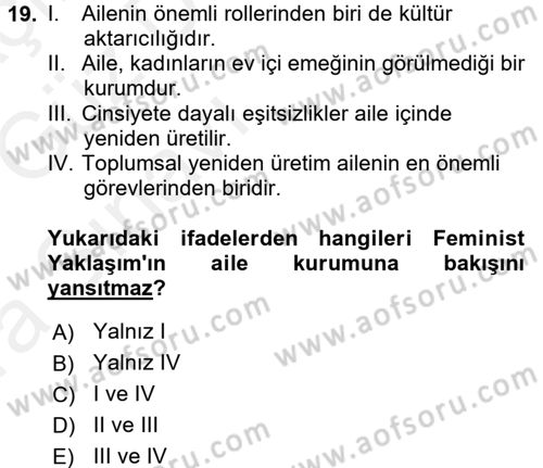 Sosyal Bilimlerde Temel Kavramlar Dersi 2018 - 2019 Yılı (Vize) Ara Sınav Soruları 19. Soru