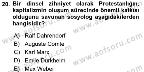 Sosyal Bilimlerde Temel Kavramlar Dersi Ara Sınavı Deneme Sınav Soruları 20. Soru
