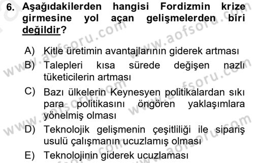 Sosyal Bilimlerde Temel Kavramlar Dersi Ara Sınavı Deneme Sınav Soruları 6. Soru