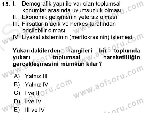 Sosyal Bilimlerde Temel Kavramlar Dersi 2018 - 2019 Yılı (Final) Dönem Sonu Sınav Soruları 15. Soru