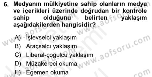 Sosyal Bilimlerde Temel Kavramlar Dersi 2018 - 2019 Yılı (Final) Dönem Sonu Sınav Soruları 6. Soru