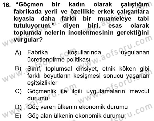 Sosyal Bilimlerde Temel Kavramlar Dersi 2018 - 2019 Yılı Yaz Okulu Sınav Soruları 16. Soru