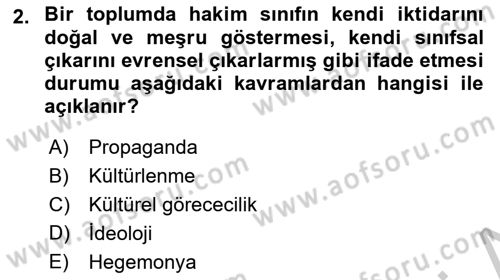 Sosyal Bilimlerde Temel Kavramlar Dersi 2018 - 2019 Yılı Yaz Okulu Sınav Soruları 2. Soru