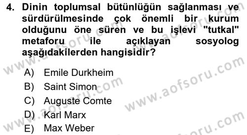 Sosyal Bilimlerde Temel Kavramlar Dersi 2018 - 2019 Yılı Yaz Okulu Sınav Soruları 4. Soru