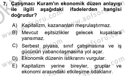 Sosyal Bilimlerde Temel Kavramlar Dersi 2018 - 2019 Yılı Yaz Okulu Sınav Soruları 7. Soru
