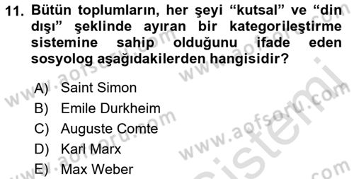 Sosyal Bilimlerde Temel Kavramlar Dersi 2019 - 2020 Yılı (Vize) Ara Sınav Soruları 11. Soru