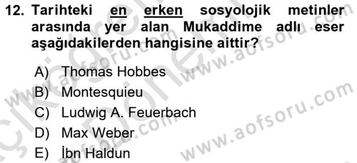 Sosyal Bilimlerde Temel Kavramlar Dersi 2019 - 2020 Yılı (Vize) Ara Sınav Soruları 12. Soru