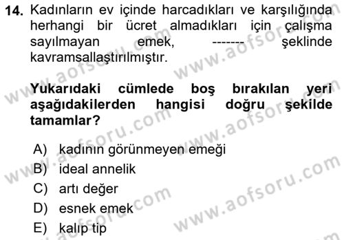 Sosyal Bilimlerde Temel Kavramlar Dersi 2019 - 2020 Yılı (Vize) Ara Sınav Soruları 14. Soru