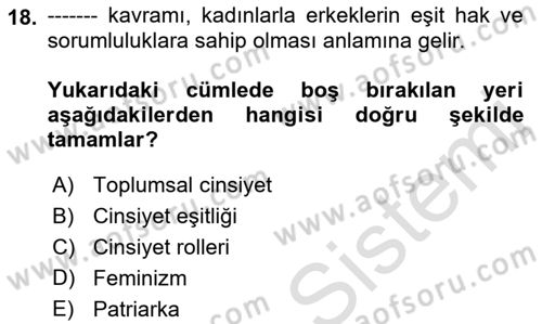 Sosyal Bilimlerde Temel Kavramlar Dersi 2019 - 2020 Yılı (Vize) Ara Sınav Soruları 18. Soru