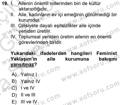 Sosyal Bilimlerde Temel Kavramlar Dersi 2019 - 2020 Yılı (Vize) Ara Sınav Soruları 19. Soru