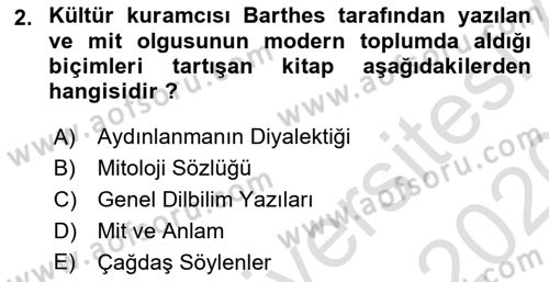 Sosyal Bilimlerde Temel Kavramlar Dersi 2019 - 2020 Yılı (Vize) Ara Sınav Soruları 2. Soru