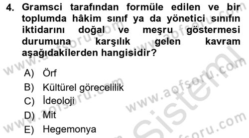 Sosyal Bilimlerde Temel Kavramlar Dersi 2019 - 2020 Yılı (Vize) Ara Sınav Soruları 4. Soru