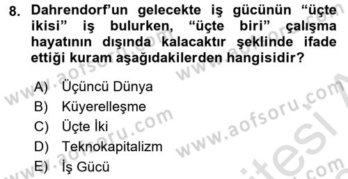 Sosyal Bilimlerde Temel Kavramlar Dersi 2019 - 2020 Yılı (Vize) Ara Sınav Soruları 8. Soru