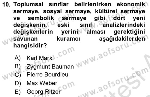 Sosyal Bilimlerde Temel Kavramlar Dersi 2019 - 2020 Yılı (Final) Dönem Sonu Sınav Soruları 10. Soru