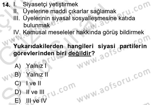 Sosyal Bilimlerde Temel Kavramlar Dersi 2019 - 2020 Yılı (Final) Dönem Sonu Sınav Soruları 14. Soru