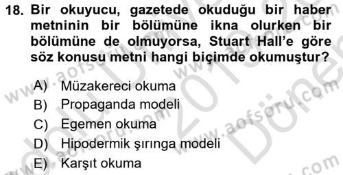Sosyal Bilimlerde Temel Kavramlar Dersi 2019 - 2020 Yılı (Final) Dönem Sonu Sınav Soruları 18. Soru