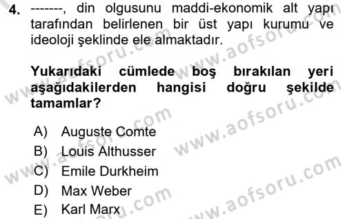 Sosyal Bilimlerde Temel Kavramlar Dersi 2019 - 2020 Yılı (Final) Dönem Sonu Sınav Soruları 4. Soru