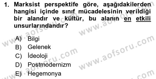 Sosyal Bilimlerde Temel Kavramlar Dersi 2020 - 2021 Yılı Yaz Okulu Sınav Soruları 1. Soru