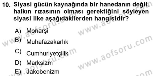 Sosyal Bilimlerde Temel Kavramlar Dersi 2020 - 2021 Yılı Yaz Okulu Sınav Soruları 10. Soru