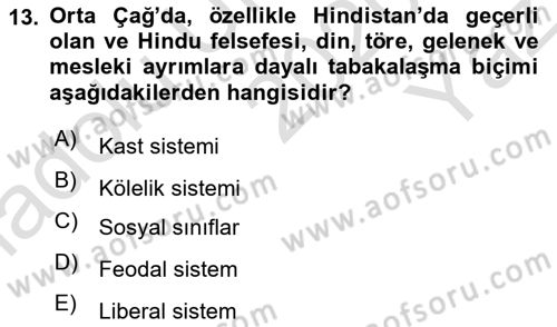 Sosyal Bilimlerde Temel Kavramlar Dersi 2020 - 2021 Yılı Yaz Okulu Sınav Soruları 13. Soru