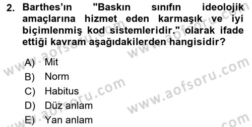 Sosyal Bilimlerde Temel Kavramlar Dersi 2020 - 2021 Yılı Yaz Okulu Sınav Soruları 2. Soru