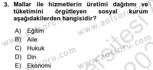 Sosyal Bilimlerde Temel Kavramlar Dersi 2020 - 2021 Yılı Yaz Okulu Sınav Soruları 3. Soru