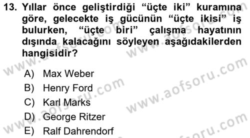Sosyal Bilimlerde Temel Kavramlar Dersi Ara Sınavı Deneme Sınav Soruları 13. Soru